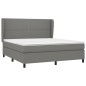 vidaXL Boxspringbett mit Matratze Dunkelgrau 160x200 cm Stoff vidaXL Boxspringbett mit Matratze Dunkelgrau 160x200 cm Stoff