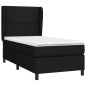vidaXL Boxspringbett mit Matratze Schwarz 100x200 cm Stoff vidaXL Boxspringbett mit Matratze Schwarz 100x200 cm Stoff