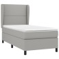 vidaXL Boxspringbett mit Matratze Hellgrau 80x200 cm Stoff vidaXL Boxspringbett mit Matratze Hellgrau 80x200 cm Stoff