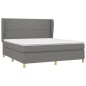 vidaXL Boxspringbett mit Matratze Dunkelgrau 180x200 cm Stoff vidaXL Boxspringbett mit Matratze Dunkelgrau 180x200 cm Stoff
