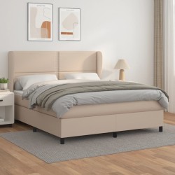 vidaXL Boxspringbett Matratze Cappuccino-Braun 180x200 cm Kunstleder