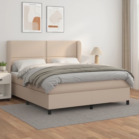 vidaXL Boxspringbett Matratze Cappuccino-Braun 180x200 cm Kunstleder