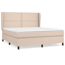 vidaXL Boxspringbett Matratze Cappuccino-Braun 160x200 cm Kunstleder