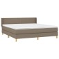 vidaXL Boxspringbett mit Matratze Taupe 160x200 cm Stoff vidaXL Boxspringbett mit Matratze Taupe 160x200 cm Stoff