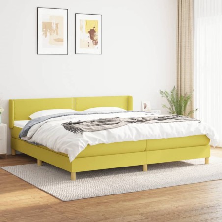 vidaXL Boxspringbett mit Matratze Grün 200x200 cm Stoff
