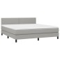 vidaXL Boxspringbett mit Matratze & LED Hellgrau 160x200 cm Stoff vidaXL Boxspringbett mit Matratze & LED Hellgrau 160x200 cm Stoff
