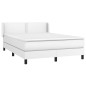 vidaXL Boxspringbett mit Matratze Weiß 140x190 cm Kunstleder vidaXL Boxspringbett mit Matratze Weiß 140x190 cm Kunstleder