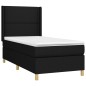 vidaXL Boxspringbett mit Matratze Schwarz 90x190 cm Stoff vidaXL Boxspringbett mit Matratze Schwarz 90x190 cm Stoff
