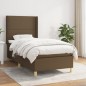 vidaXL Boxspringbett mit Matratze Dunkelbraun 80x200 cm Stoff vidaXL Boxspringbett mit Matratze Dunkelbraun 80x200 cm Stoff