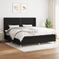 vidaXL Boxspringbett mit Matratze Schwarz 200x200 cm Stoff vidaXL Boxspringbett mit Matratze Schwarz 200x200 cm Stoff