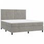 vidaXL Boxspringbett mit Matratze & LED Hellgrau 160x200 cm Samt vidaXL Boxspringbett mit Matratze & LED Hellgrau 160x200 cm Samt
