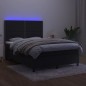 vidaXL Boxspringbett mit Matratze & LED Schwarz 140x200 cm Samt vidaXL Boxspringbett mit Matratze & LED Schwarz 140x200 cm Samt