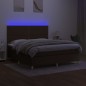 vidaXL Boxspringbett mit Matratze & LED Dunkelbraun 180x200 cm Stoff vidaXL Boxspringbett mit Matratze & LED Dunkelbraun 180x200 cm Stoff