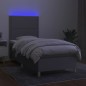 vidaXL Boxspringbett mit Matratze & LED Hellgrau 90x190 cm Stoff vidaXL Boxspringbett mit Matratze & LED Hellgrau 90x190 cm Stoff