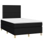 vidaXL Boxspringbett mit Matratze & LED Schwarz 120x200 cm Stoff vidaXL Boxspringbett mit Matratze & LED Schwarz 120x200 cm Stoff