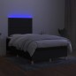 vidaXL Boxspringbett mit Matratze & LED Schwarz 120x200 cm Stoff vidaXL Boxspringbett mit Matratze & LED Schwarz 120x200 cm Stoff