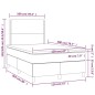 vidaXL Boxspringbett mit Matratze & LED Schwarz 120x200 cm Stoff vidaXL Boxspringbett mit Matratze & LED Schwarz 120x200 cm Stoff