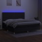 vidaXL Boxspringbett mit Matratze & LED Schwarz 200x200 cm Stoff vidaXL Boxspringbett mit Matratze & LED Schwarz 200x200 cm Stoff