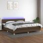 vidaXL Boxspringbett mit Matratze & LED Dunkelbraun 200x200 cm Stoff vidaXL Boxspringbett mit Matratze & LED Dunkelbraun 200x200 cm Stoff