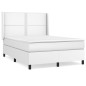 vidaXL Boxspringbett mit Matratze Weiß 140x190 cm Kunstleder vidaXL Boxspringbett mit Matratze Weiß 140x190 cm Kunstleder