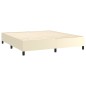 vidaXL Boxspringbett mit Matratze & LED Creme 160x200 cm Kunstleder vidaXL Boxspringbett mit Matratze & LED Creme 160x200 cm Kunstleder