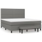 vidaXL Boxspringbett mit Matratze Dunkelgrau 180x200 cm Stoff vidaXL Boxspringbett mit Matratze Dunkelgrau 180x200 cm Stoff