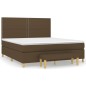 vidaXL Boxspringbett mit Matratze Dunkelbraun 180x200 cm Stoff vidaXL Boxspringbett mit Matratze Dunkelbraun 180x200 cm Stoff