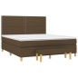 vidaXL Boxspringbett mit Matratze Dunkelbraun 180x200 cm Stoff vidaXL Boxspringbett mit Matratze Dunkelbraun 180x200 cm Stoff