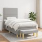 vidaXL Boxspringbett mit Matratze Hellgrau 90x190 cm Stoff vidaXL Boxspringbett mit Matratze Hellgrau 90x190 cm Stoff