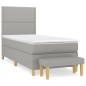 vidaXL Boxspringbett mit Matratze Hellgrau 90x190 cm Stoff vidaXL Boxspringbett mit Matratze Hellgrau 90x190 cm Stoff