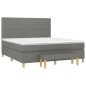 vidaXL Boxspringbett mit Matratze Dunkelgrau 180x200 cm Stoff vidaXL Boxspringbett mit Matratze Dunkelgrau 180x200 cm Stoff