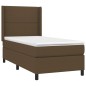 vidaXL Boxspringbett mit Matratze & LED Dunkelbraun 80x200 cm Stoff vidaXL Boxspringbett mit Matratze & LED Dunkelbraun 80x200 cm Stoff