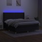 vidaXL Boxspringbett mit Matratze & LED Schwarz 180x200 cm Stoff vidaXL Boxspringbett mit Matratze & LED Schwarz 180x200 cm Stoff