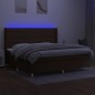 vidaXL Boxspringbett mit Matratze & LED Dunkelbraun 200x200 cm Stoff vidaXL Boxspringbett mit Matratze & LED Dunkelbraun 200x200 cm Stoff