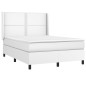 vidaXL Boxspringbett mit Matratze & LED Weiß 140x190 cm Kunstleder vidaXL Boxspringbett mit Matratze & LED Weiß 140x190 cm Kunstleder