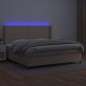 vidaXL Boxspringbett mit Matratze & LED Cappuccino-Braun 200x200cm vidaXL Boxspringbett mit Matratze & LED Cappuccino-Braun 200x200cm