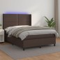 vidaXL Boxspringbett mit Matratze & LED Braun 140x190 cm Kunstleder vidaXL Boxspringbett mit Matratze & LED Braun 140x190 cm Kunstleder