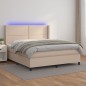 vidaXL Boxspringbett mit Matratze & LED Cappuccino-Braun 160x200cm vidaXL Boxspringbett mit Matratze & LED Cappuccino-Braun 160x200cm