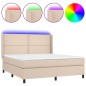 vidaXL Boxspringbett mit Matratze & LED Cappuccino-Braun 160x200cm vidaXL Boxspringbett mit Matratze & LED Cappuccino-Braun 160x200cm