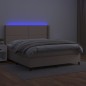 vidaXL Boxspringbett mit Matratze & LED Cappuccino-Braun 160x200cm vidaXL Boxspringbett mit Matratze & LED Cappuccino-Braun 160x200cm