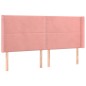 vidaXL Boxspringbett mit Matratze & LED Rosa 160x200 cm Samt