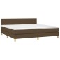 vidaXL Boxspringbett mit Matratze Dunkelbraun 200x200 cm Stoff vidaXL Boxspringbett mit Matratze Dunkelbraun 200x200 cm Stoff