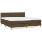 vidaXL Boxspringbett mit Matratze Dunkelbraun 160x200 cm Stoff vidaXL Boxspringbett mit Matratze Dunkelbraun 160x200 cm Stoff