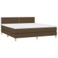 vidaXL Boxspringbett mit Matratze Dunkelbraun 160x200 cm Stoff vidaXL Boxspringbett mit Matratze Dunkelbraun 160x200 cm Stoff