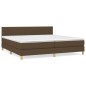 vidaXL Boxspringbett mit Matratze Dunkelbraun 200x200 cm Stoff vidaXL Boxspringbett mit Matratze Dunkelbraun 200x200 cm Stoff
