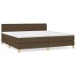 vidaXL Boxspringbett mit Matratze Dunkelbraun 200x200 cm Stoff vidaXL Boxspringbett mit Matratze Dunkelbraun 200x200 cm Stoff