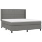vidaXL Boxspringbett mit Matratze & LED Dunkelgrau 180x200 cm Stoff vidaXL Boxspringbett mit Matratze & LED Dunkelgrau 180x200 cm Stoff