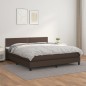 vidaXL Boxspringbett mit Matratze Braun 180x200 cm Kunstleder vidaXL Boxspringbett mit Matratze Braun 180x200 cm Kunstleder