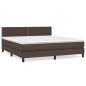 vidaXL Boxspringbett mit Matratze Braun 180x200 cm Kunstleder vidaXL Boxspringbett mit Matratze Braun 180x200 cm Kunstleder
