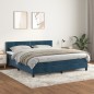 vidaXL Boxspringbett mit Matratze Dunkelblau 160x200 cm Samt vidaXL Boxspringbett mit Matratze Dunkelblau 160x200 cm Samt